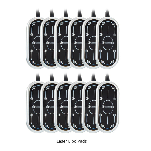 Set of laser lipo pads on a white background