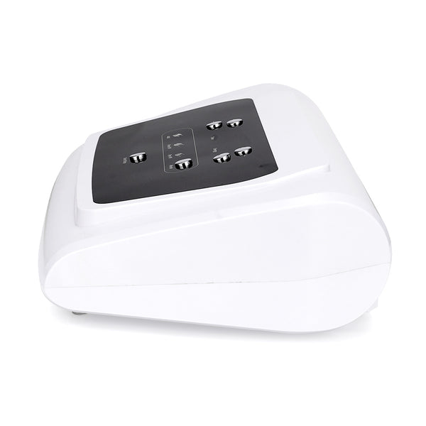 White electronic device with a black control panel on a white background
