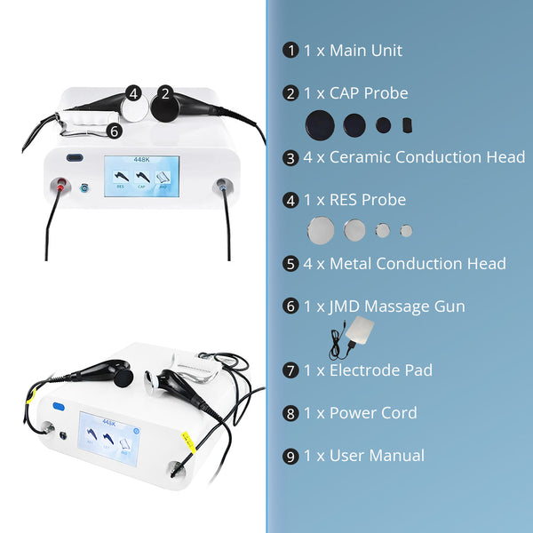 3 In 1 TECAR Therapy Machine With 448k CET RET Probes For Physiotherapy