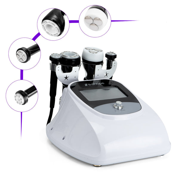 Beauty device with attachments on a white background