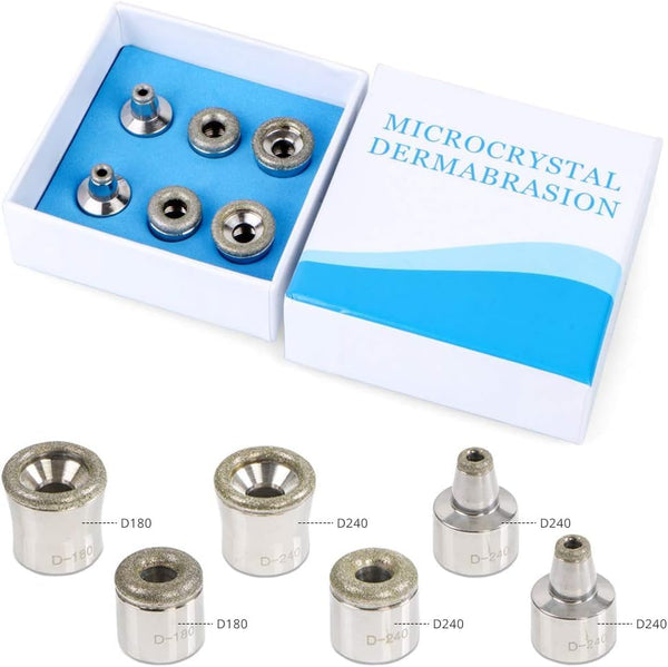 Diamond Microdermabrasion Tips, 6 PCS Dermabrasion Replacement Tips, Professional Microdermabrasion Accessories for Microdermabrasion Tool