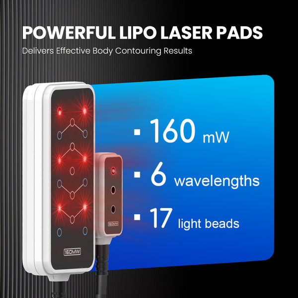 6D Lipo Laser Pads Machine With 6 Wavelengths 12 160mW Pads For Body Sculpting