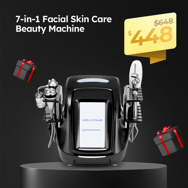 7-in-1 Facial Skin Care Beauty Machine with Spray, Ultrasound, BIO & Ion Handles for Deep Cleansing, Hydration, Fine Line Reduction & Skin Rejuvenation