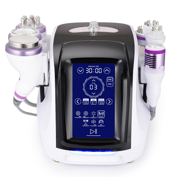 Beauty device with digital display on a white background