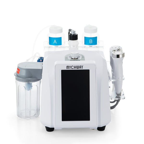 skincare device with various attachments on a white background