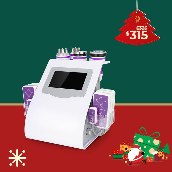 Medical device with holiday-themed background and price tag