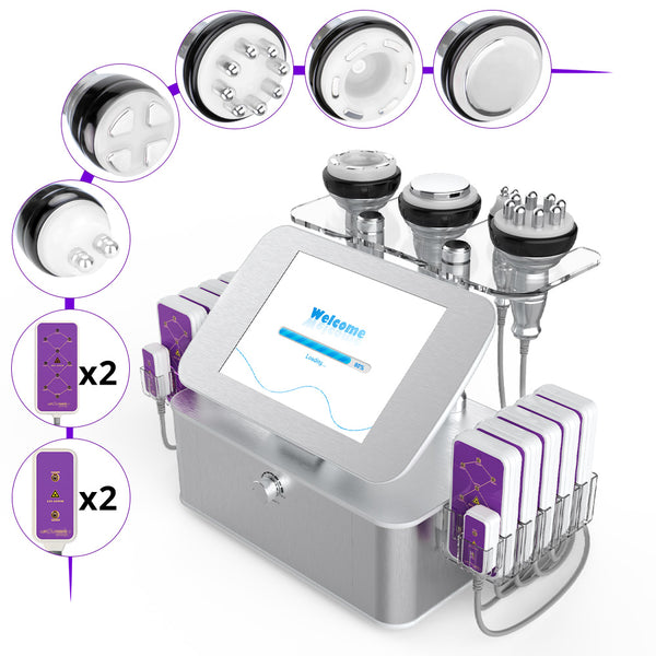 7-in-1 40k Cavitation Machine With Metal Handles 160mW Laser Lipo Pads for Pro Body Contouring