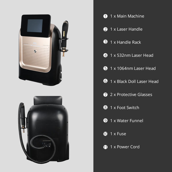 Picosecond Laser Beauty Machine With 3 Laser Head For Tattoo Removal Carbon Facial Peel