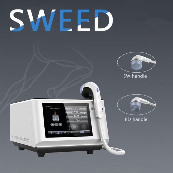 Medical device with 'SWEED' branding on a dark background