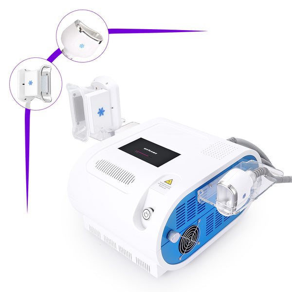 White and blue electronic device with connectors on a white background