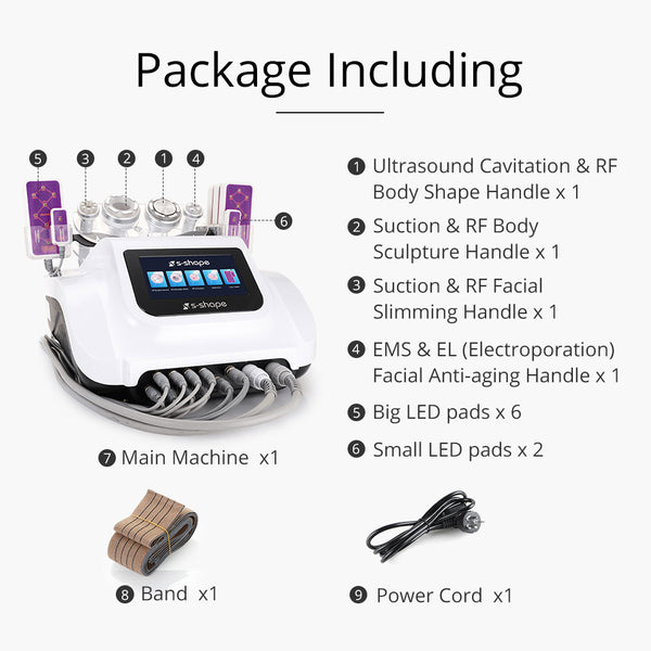 pakage list of 5 in 1 body sculpting machine