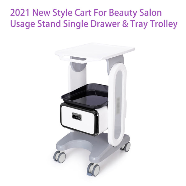 New Style Cart For Beauty Salon Usage Stand Single Drawer & Tray Trolley