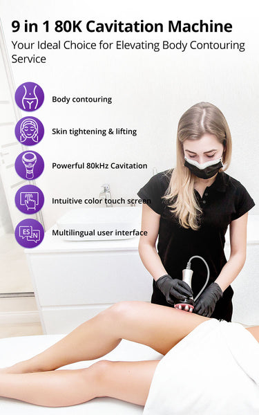 10 In 1 80k Cavitation Machine With RF Vacuum Laser Lipo Pads For Body Sculpting