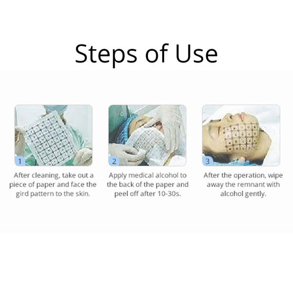 Face Body Grid Printed Paper For Thermagic Fractional RF Machine Skin Care Parts