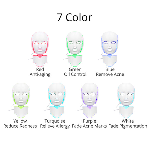 7 Colors Home Use LED Light Therapy Mask Remote Control