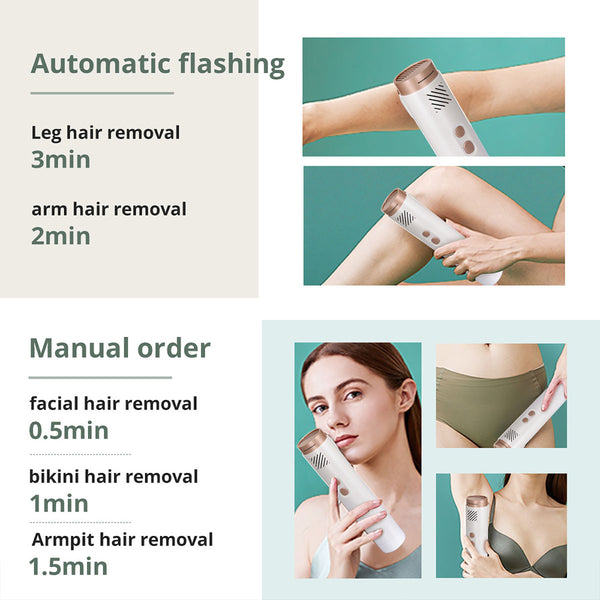 IPL Hair Removal Device Sapphire Ice-Cooling Painless Permanent Result for Women and Men Face & Body At-Home Use