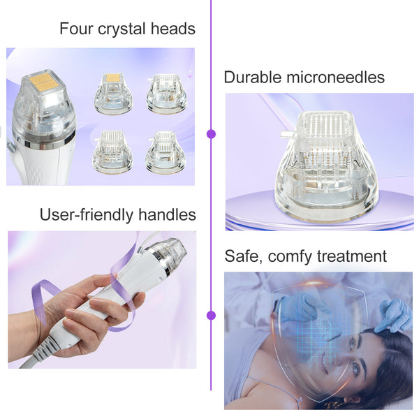 Gold Micro Crystal RF Machine Cold Hammer Skin Tightening Pore Refining For Spa