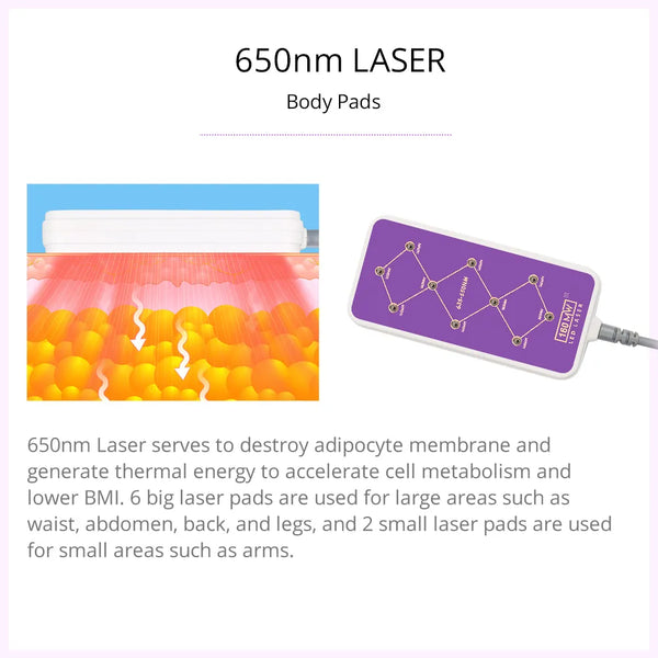 30K 6 In 1 S Shape Cavitation Machine 650nm laser handle