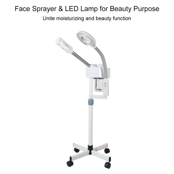 2 In 1 Pro Facial Steamer + 5x Magnifying Lamp Ozone Salon Spa Beauty Equipment