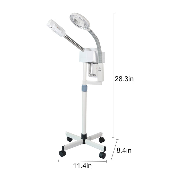 2 In 1 Pro Facial Steamer + 5x Magnifying Lamp Ozone Salon Spa Beauty Equipment