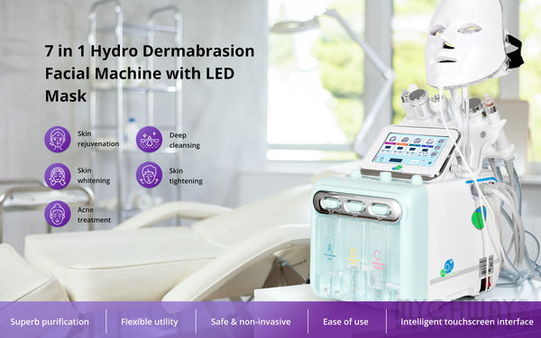 7-in-1 Hydra Dermabrasion H2O2 Aqua Peeling Beauty Machine Facial Rejuvenation