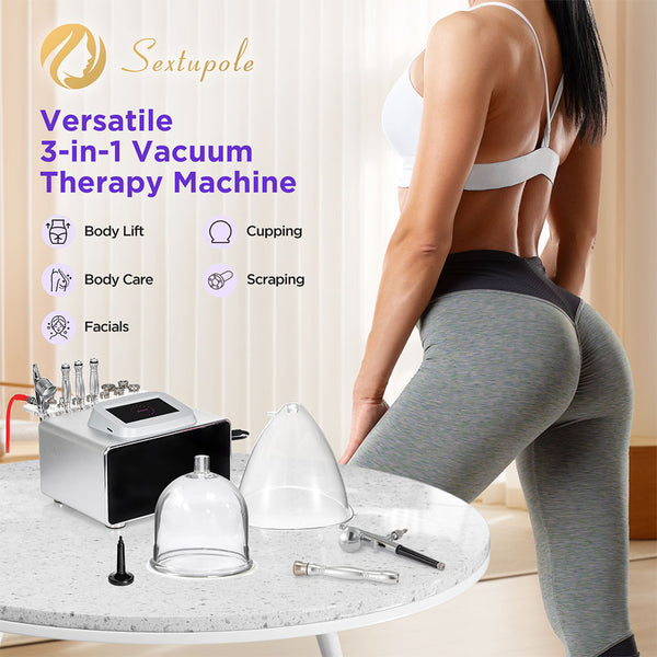 3 In 1 Vacuum Therapy Machine Microdermabrasion Spray Gun For Body Shape Facials