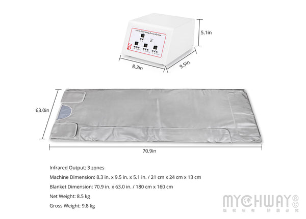3 Zones Infrared Sauna Blanket Body Shape Detox Machine