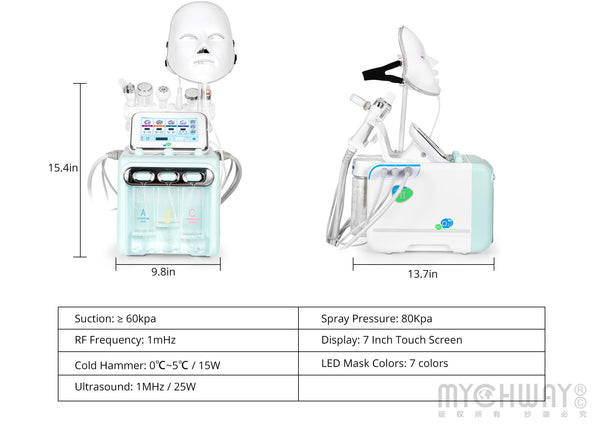 7-in-1 Hydra Dermabrasion H2O2 Aqua Peeling Beauty Machine Facial Rejuvenation
