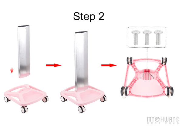 Salon Equipment Beauty Iron Plastic Trolley Stand Assemble For Ultrasonic Device