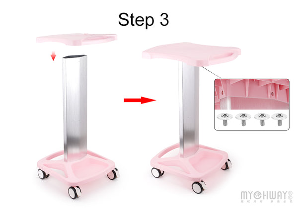 Salon Equipment Beauty Iron Plastic Trolley Stand Assemble For Ultrasonic Device