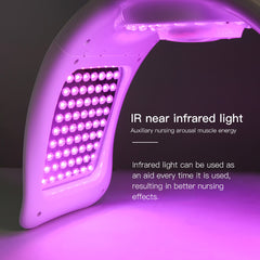 Folding 7 Colors LED Light Therapy Spectrometer with Near-Infrared Light & Nano Cold Spray Skin Rejuvenation for Spa Use