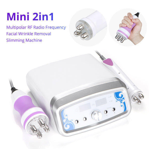 Mini 2 In1 Multipolar RF Radio Frequency Facial Wrinkle Removal Body Shaping Machine