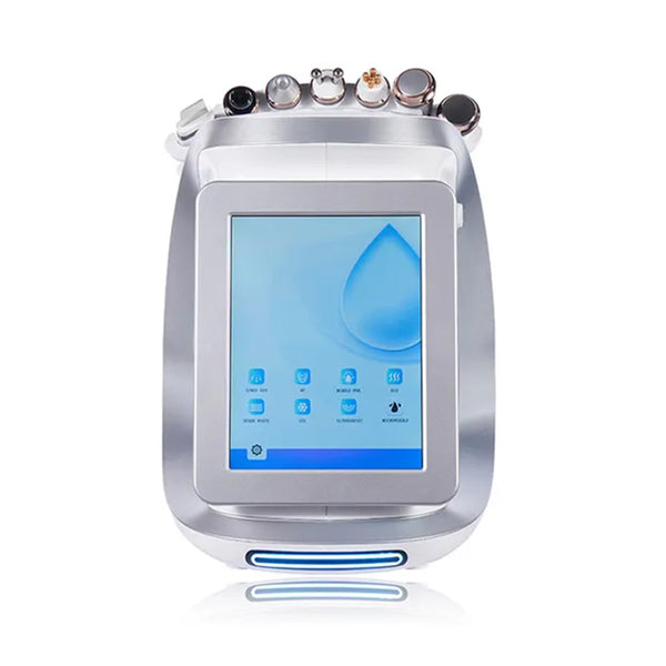 Silver electronic device with a digital display on a white background