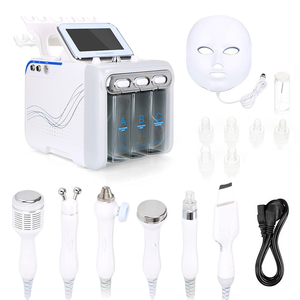 7-in-1 Hydro Dermabrasion Machine With LED Face Mask for Pro Facials