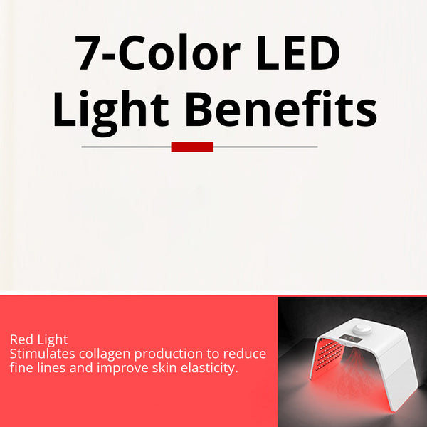 Portable 7-Color LED Light Therapy Device For Skin Rejuvenation For Home & Pro Use