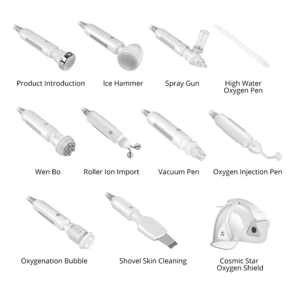 Pro 11 in 1 Oxygen Facial Mask Machine W/ Hydradermabrasion For Skin Rejuvenation (Trolley not included)