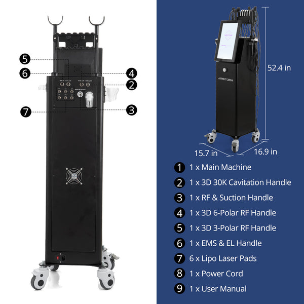 Aristorm 3D 30K S Shape Machine With RF Lipo Laser for Pro Body Sculpting Face Lifting