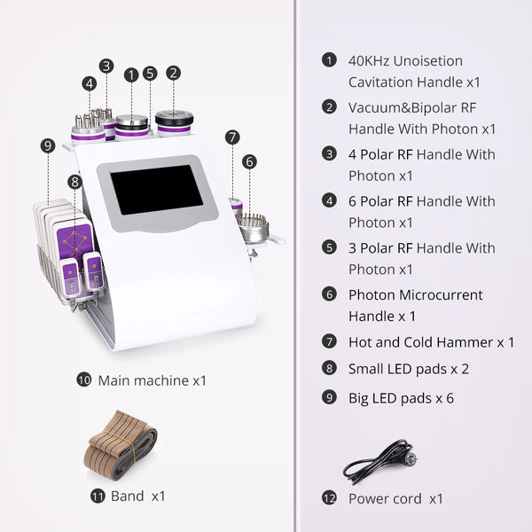 9 in 1 Ultrasonic Cavi Lipo Machine