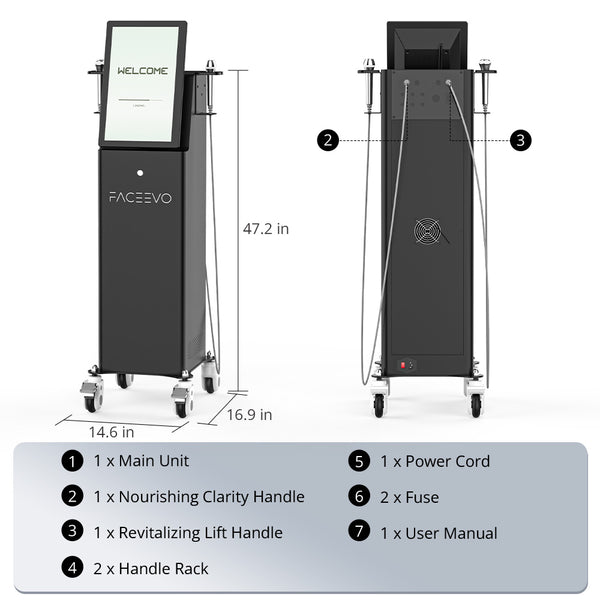 FaceEvo LDM Ultrasound Facial Machine With 3 & 10 MHz Frequencies for Pro Skin Rejuvenation