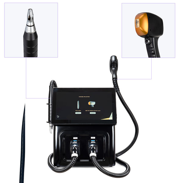 Professional tattoo machine with attachments on a white background