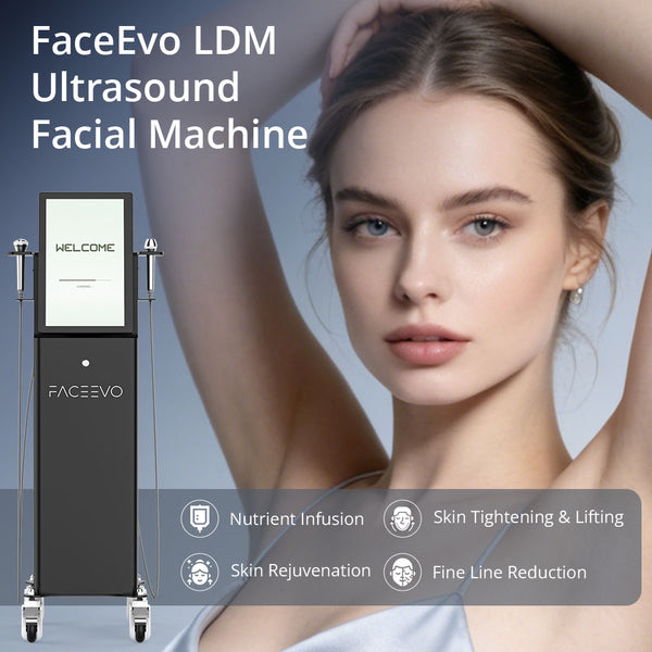 FaceEvo LDM Ultrasound Facial Machine With 3 & 10 MHz Frequencies for Pro Skin Rejuvenation