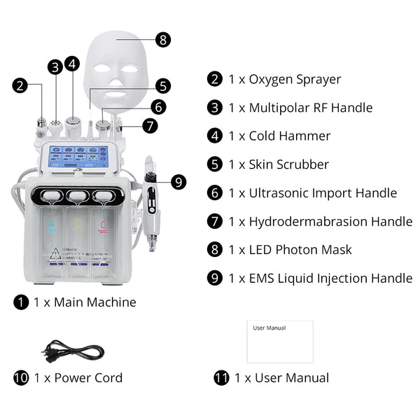 8In1 Professional HydroDermabrasion Machine For Cleansing Moisturizing Antiaging