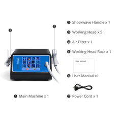 Shockwave Therapy Machine With 5 Working Head For Body Pain Relief