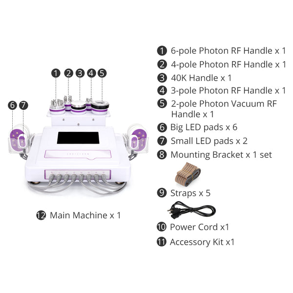6 In 1 40K Cavitation Vacuum Radiofrequency Skin Care Body Sculpting Machine