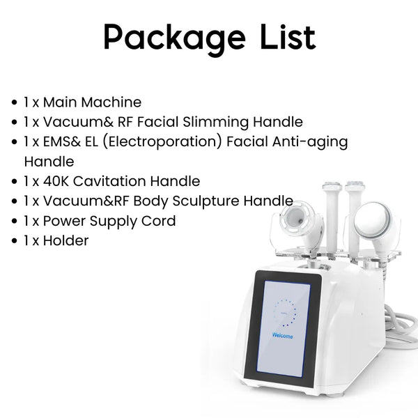 pakage list of Homeuse Ultrasonic Cavitation Machine