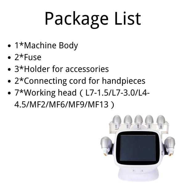 pakage list of Hifu Machine