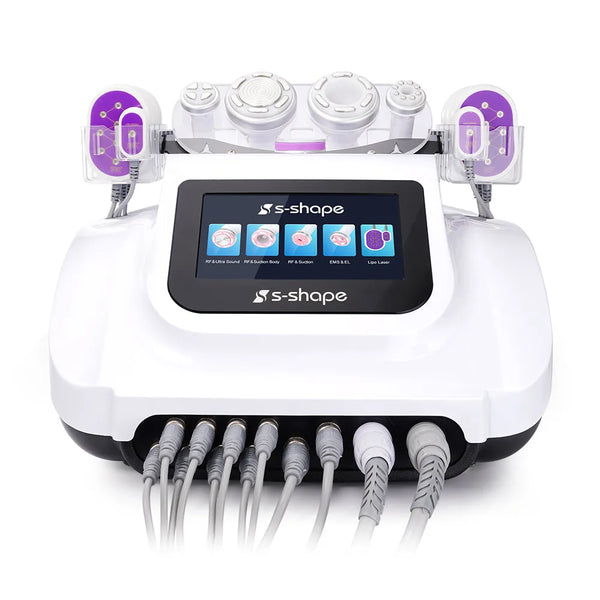 30K 6 In 1 S Shape Cavitation Machine With Lipo Laser 5WM