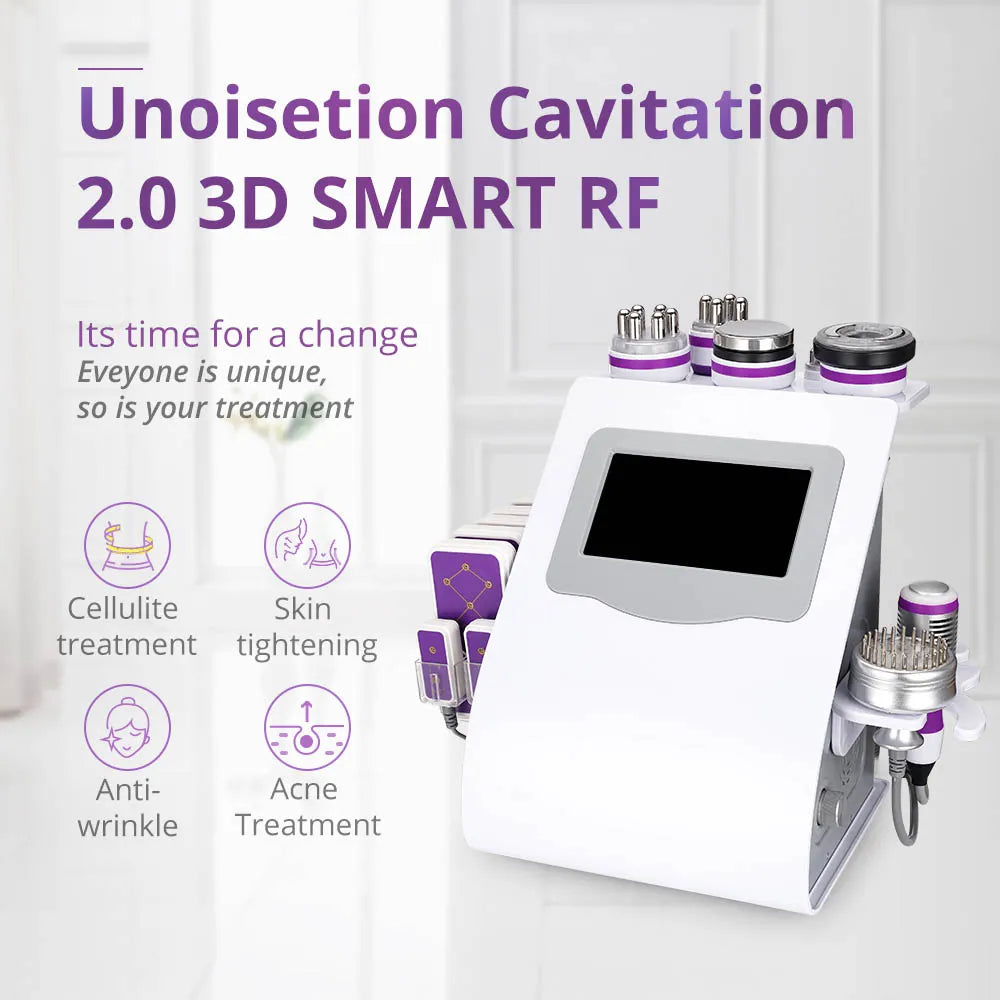 Body Beauty Device 9 In 1 40k Ultrasonic Cavitation Vacuum Radio Frequency  Laser Body Shaping Lipo Laser Slimming Machine Home Use : :  Beauty