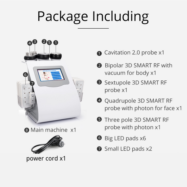 pakage list of K10 Slimming System