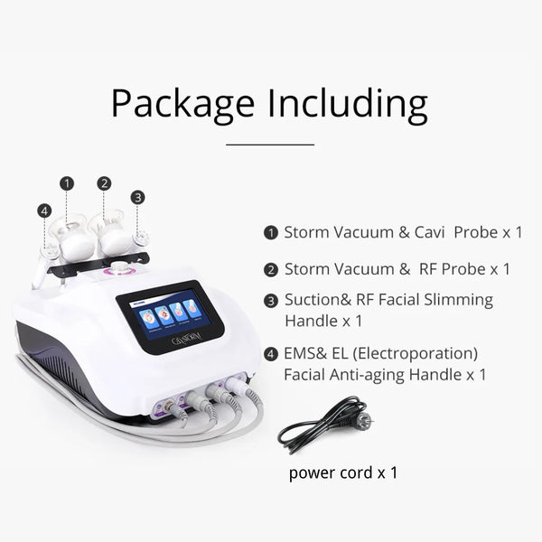 pakage list of 4 In 1 CaVstorm Cavitation Machine